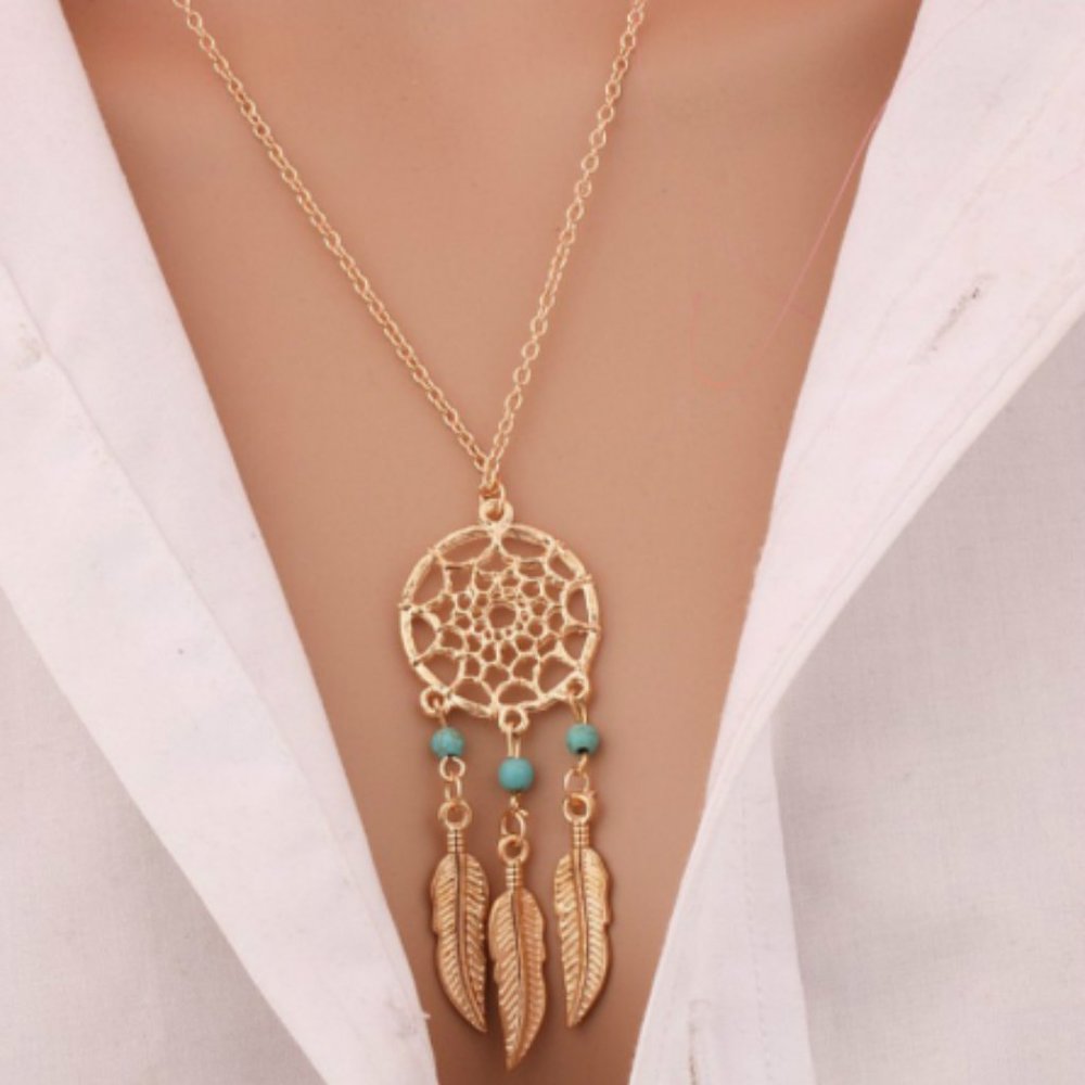 Dreamcatcher Feather Clavicle Necklace